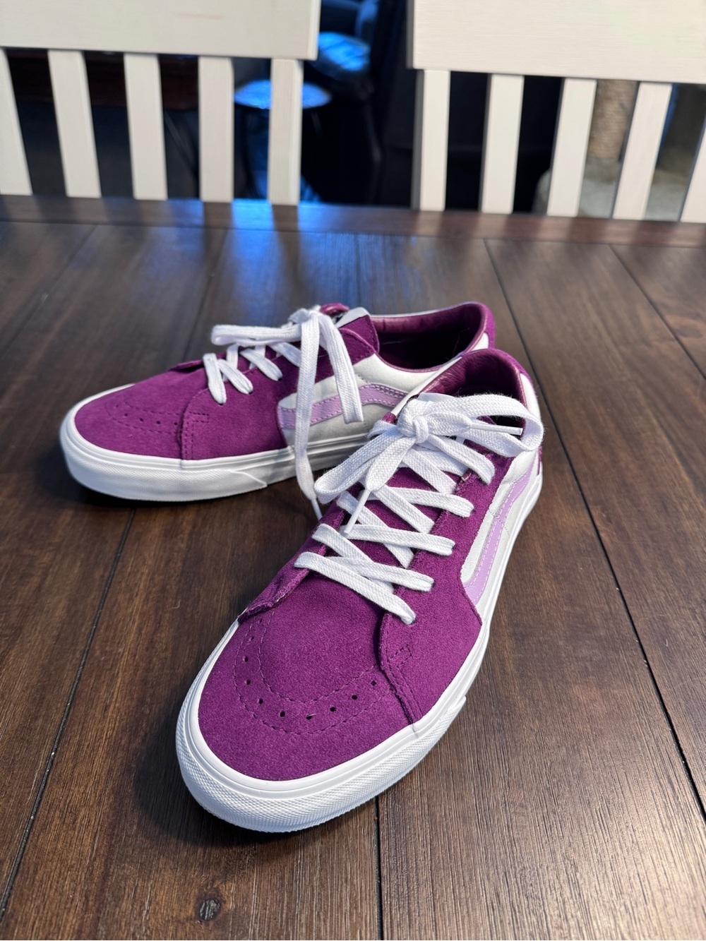 Vans Sk8-Low Dark Purple White Suede Sneakers Men 7 Women’s 8.5 Y2K Streetwear - Picture 2 of 11